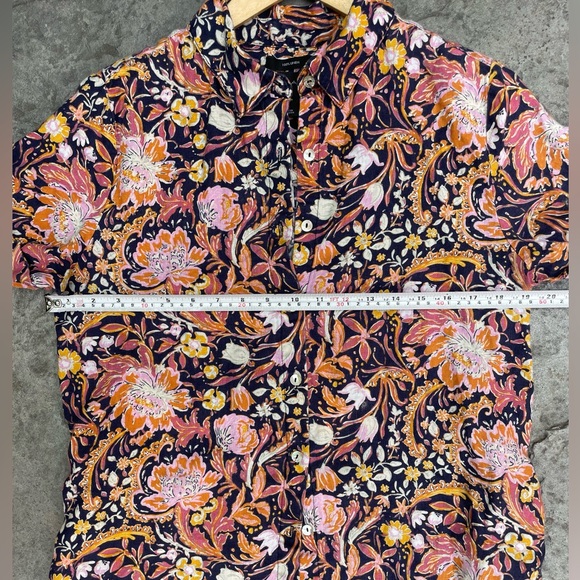 tahari 100% linen Floral Button-Up Dress - Picture 4 of 7